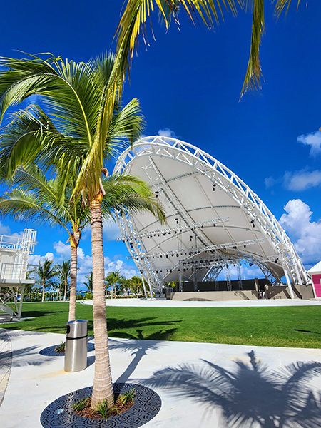 New amphitheater at the Nassau Cruise Port at Prince George Wharf