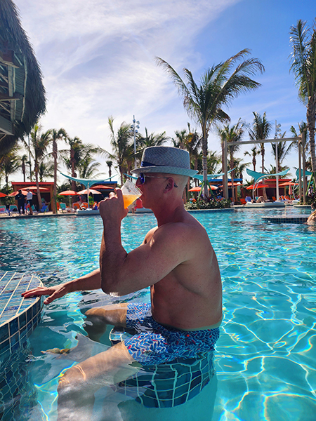 Swim-up bar on Hideaway Beach, on Perfect Day Coco Cay