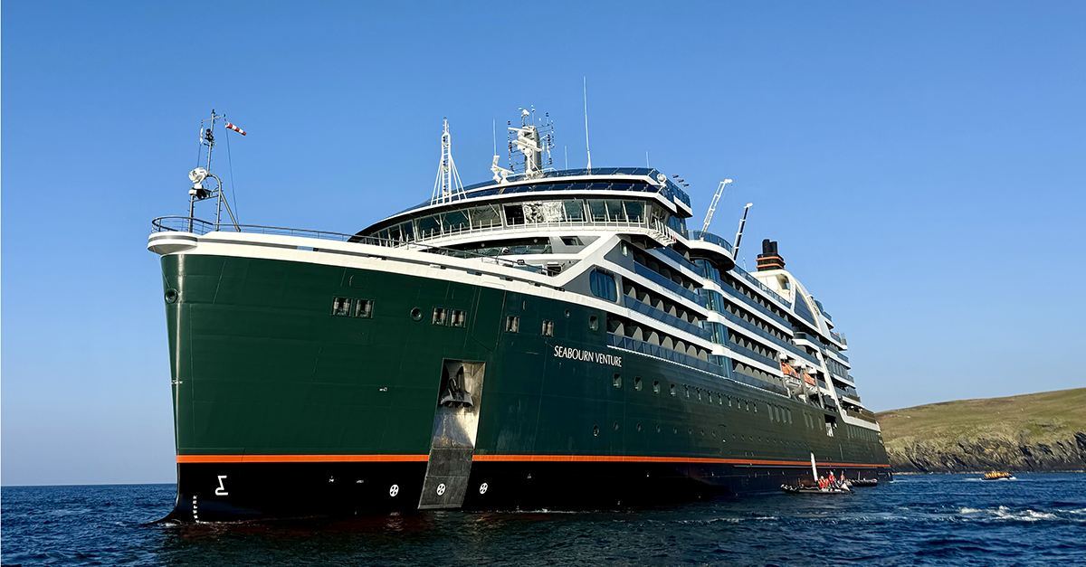 Photo of the Seabourn Venture ship off the coast of Scotland